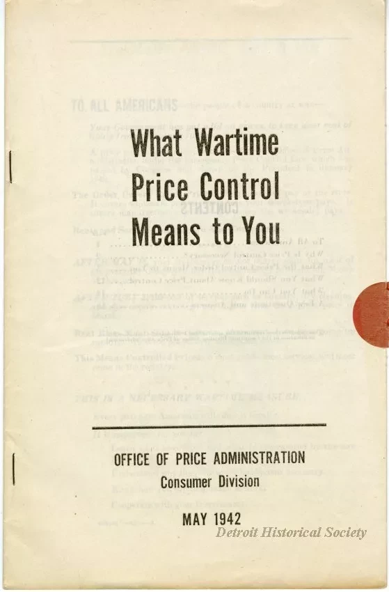 Booklet - What Wartime Price Control Means to You