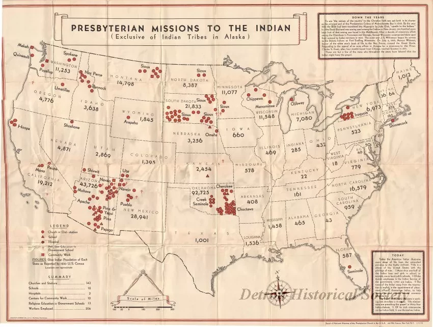 Map - Presbyterian Missions to the Indian
(Exclusive of Indian Tribes in Alaska)