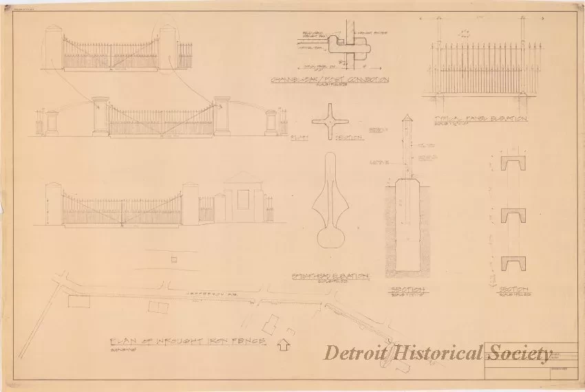 Blueprint - Plan of Wrought Iron Fence