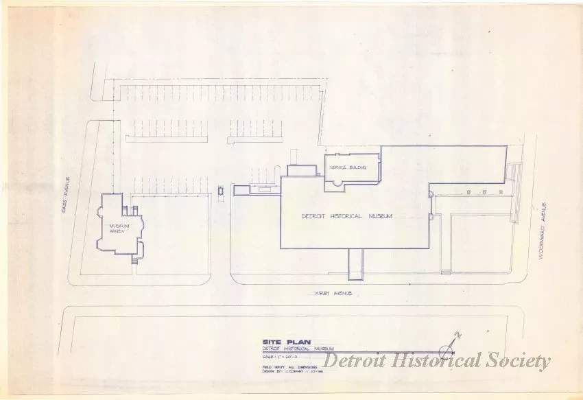 Blueprint - Site Plan - Detroit Historical Museum