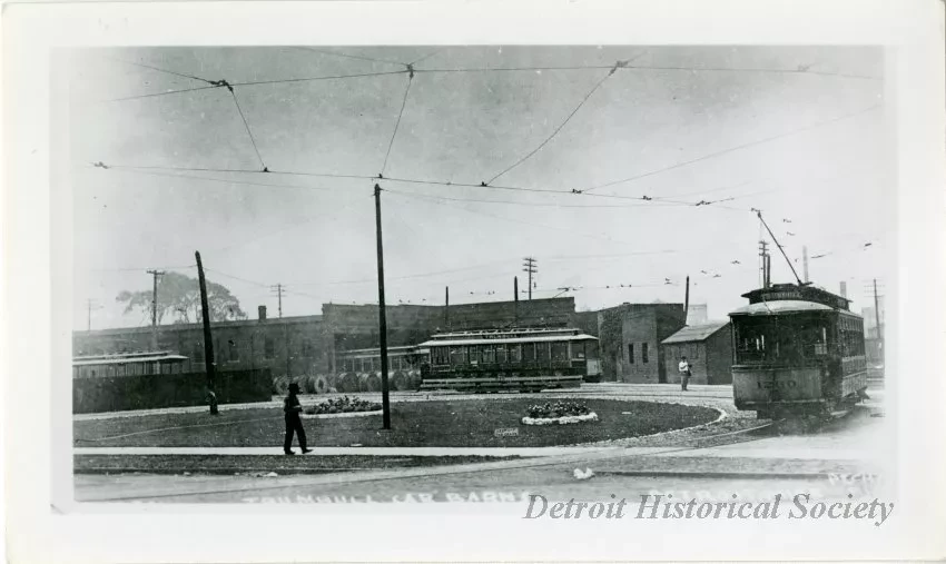 Print, Photographic - Trumbull Car Barns Detroit, Mich.