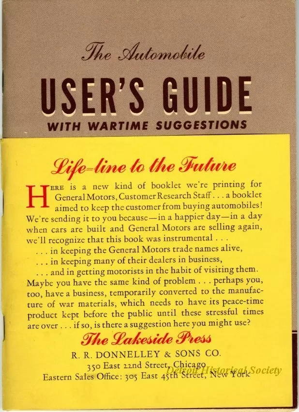 Booklet - The Automobile User's Guide with Wartime Suggestions