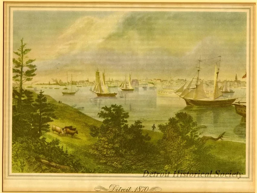 Lithograph - Detroit 1870