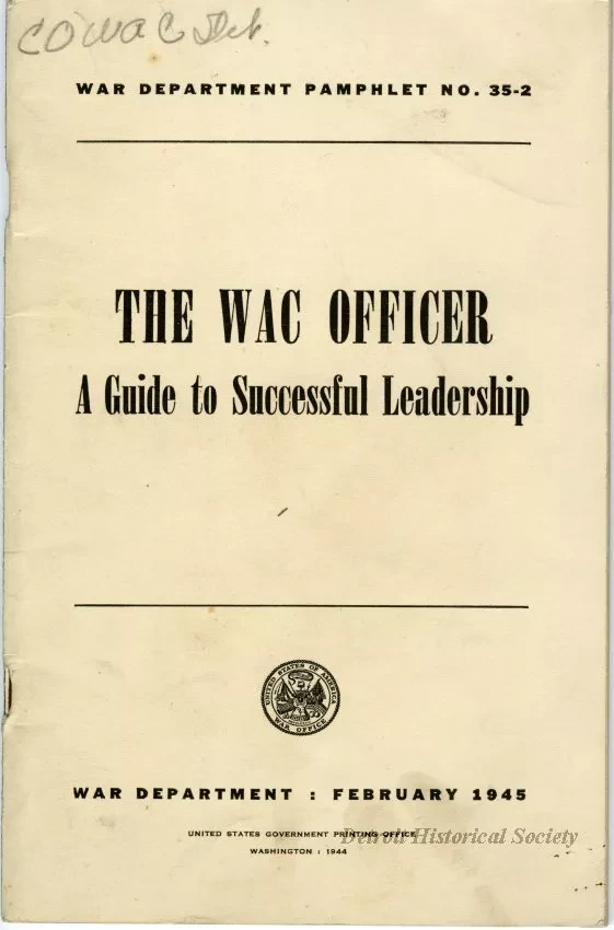Pamphlet - The WAC Officer: A Guide to Successful Leadership