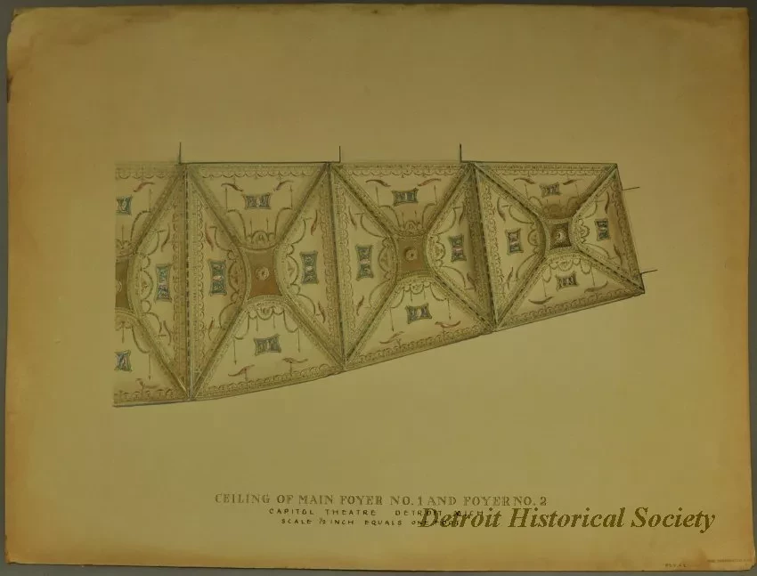 Drawing - Ceiling of Main Foyer No. 1 and Foyer No. 2