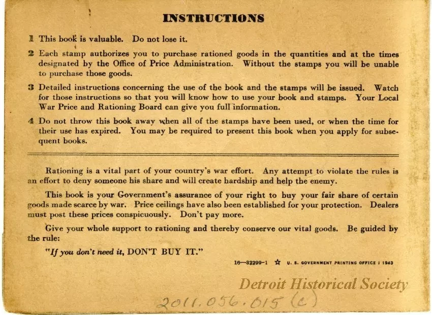 Book, Ration - War Ration Book No. 3