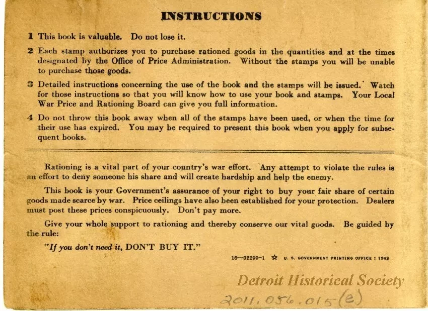 Book, Ration - War Ration Book No. 3