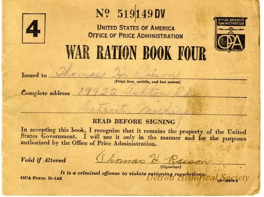 Book, Ration - War Ration Book Four