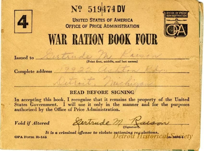 Book, Ration - War Ration Book Four