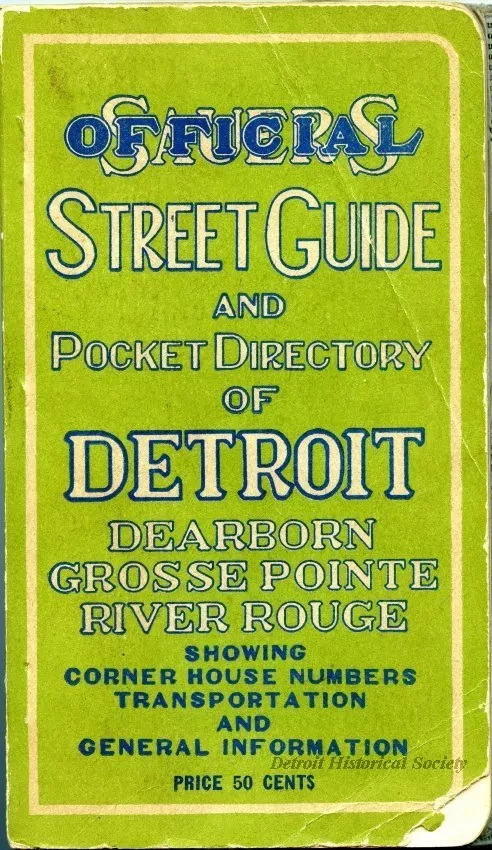 Guidebook - Sauer's Official Street Guide and Pocket Directory of Detroit