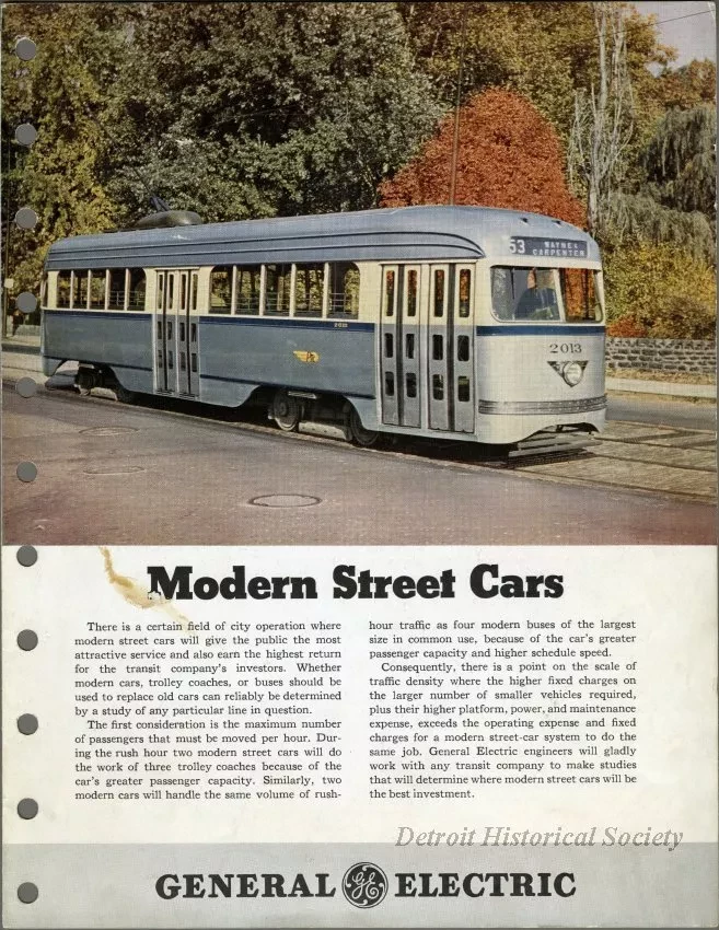 Pamphlet - Modern Streetcars