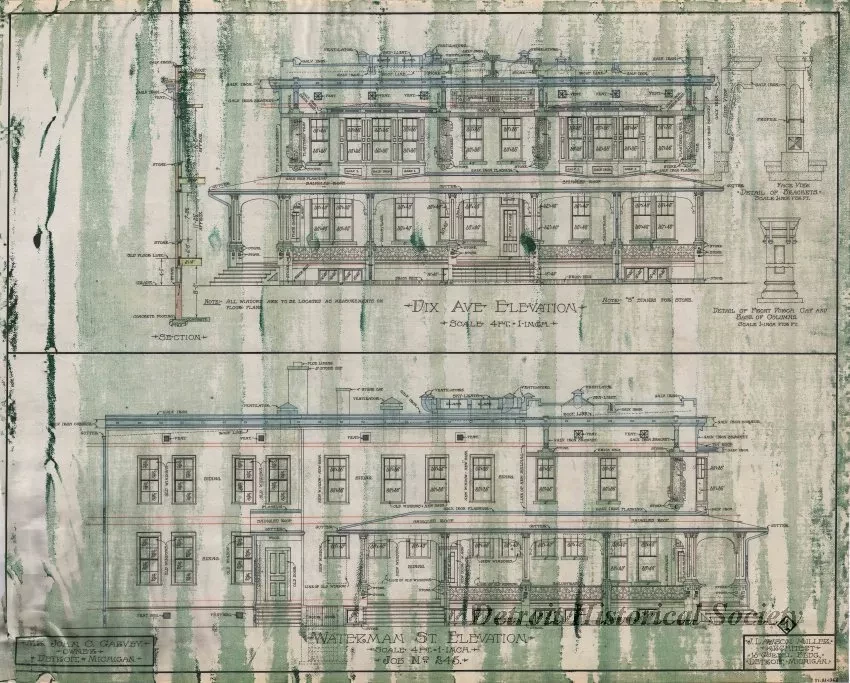 Drawing, Architectural - Dix Ave. Elevation,
Waterman St. Elevation