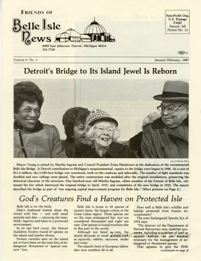 Newsletter - Friends of Belle Isle News, Vol. 9, No. 1