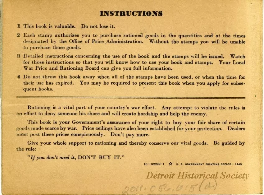 Book, Ration - War Ration Book No. 3