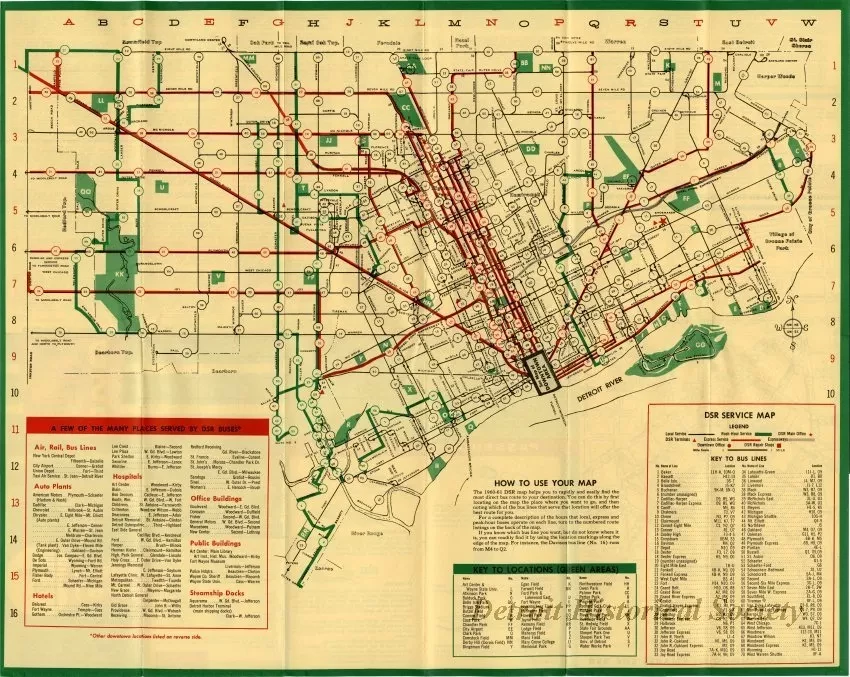 Map - Department of Street Railways 1960-1961 Service Map