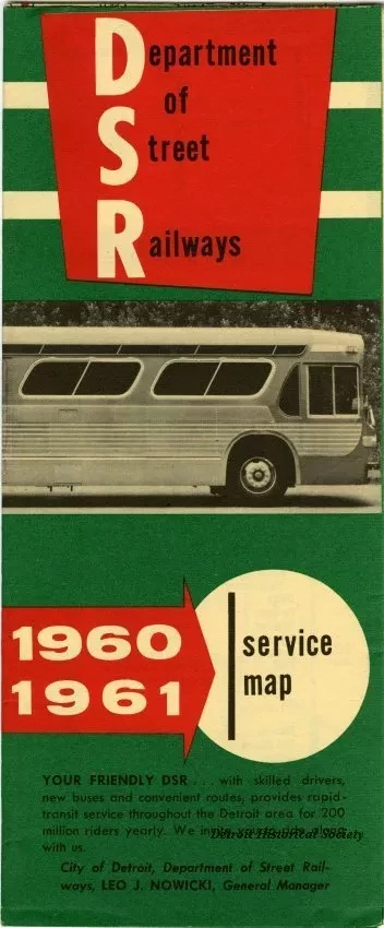 Map - Department of Street Railways 1960-1961 Service Map