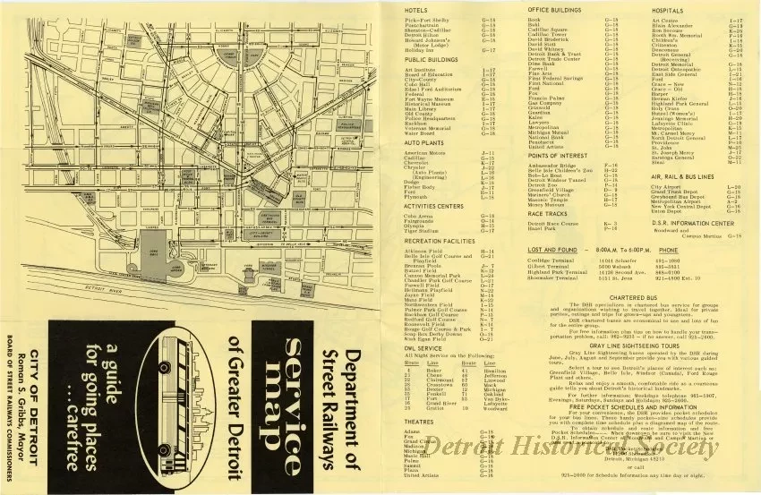 Map - Department of Street Railways Service Map of Greater Detroit