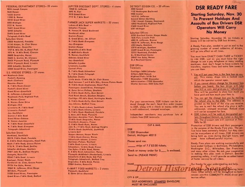 Flier - D.S.R. Ready Fare