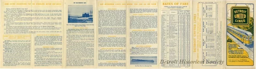 Map - Detroit United Lines.  Rides by Trolley.  Fast Electric Service between the Principal Cities of Michigan and connecting at Toledo with Ohio and Indiana Points