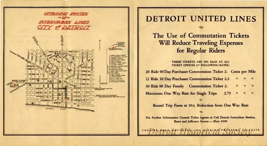 Map - The Trolley Way Into and Out of Detroit