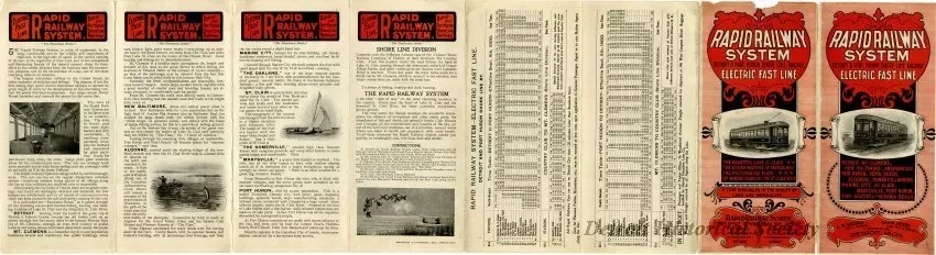 Schedule - Rapid Railway System, Detroit and Port Huron Electric Fast Line