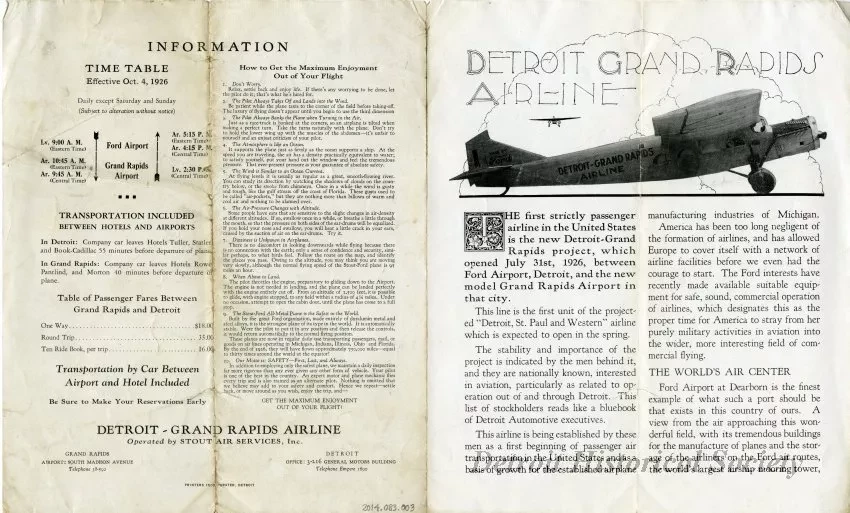 Brochure - Detroit Grand Rapids Airline
