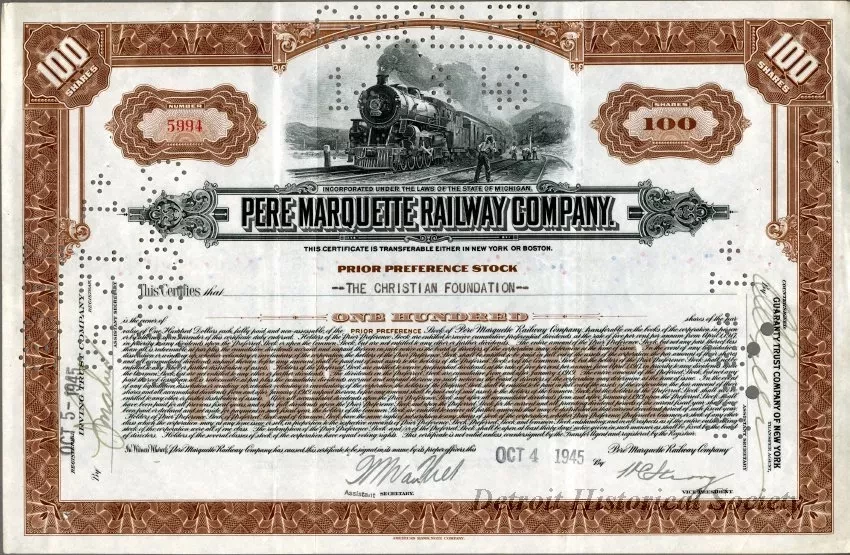 Certificate, Stock