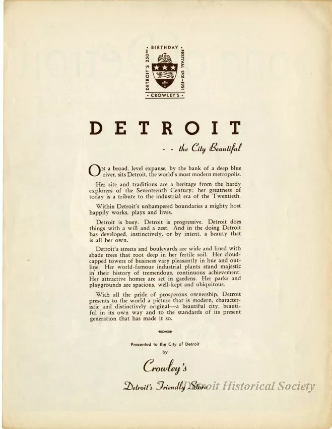 Music, Sheet - Song of Detroit