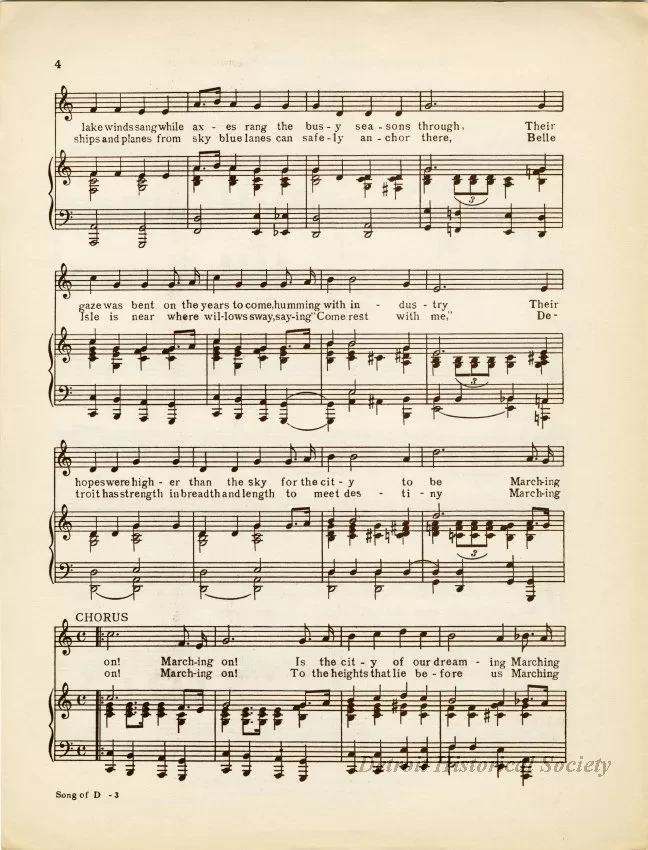 Music, Sheet - Song of Detroit