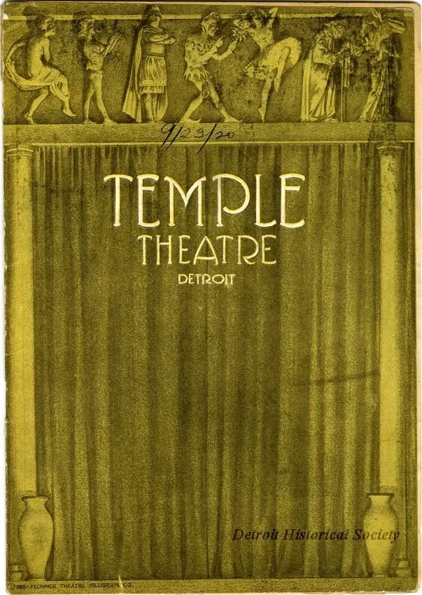 Program, Theater - Temple Theatre, Detroit