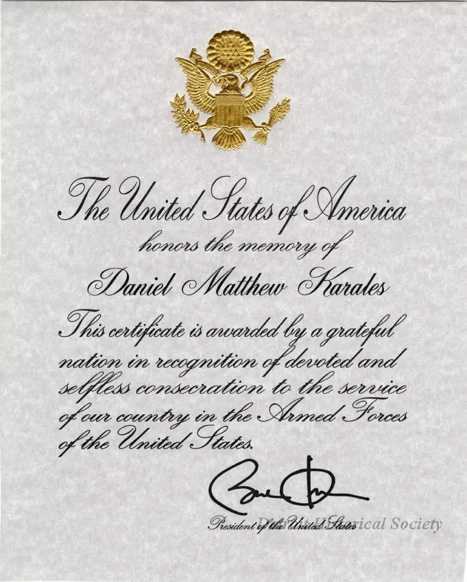 Certificate, Commemorative