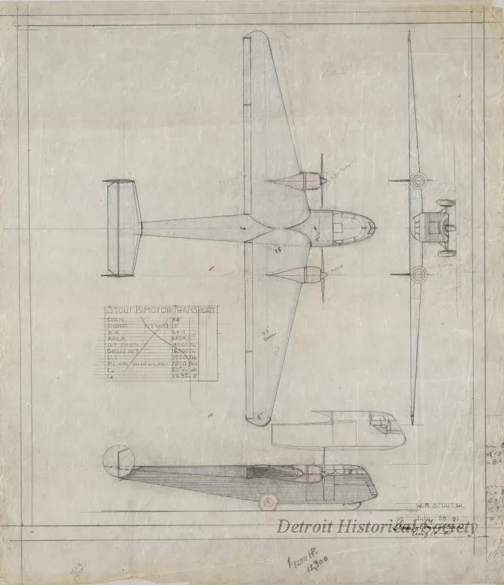 Drawing, Technical - Stout Bimotor Transport