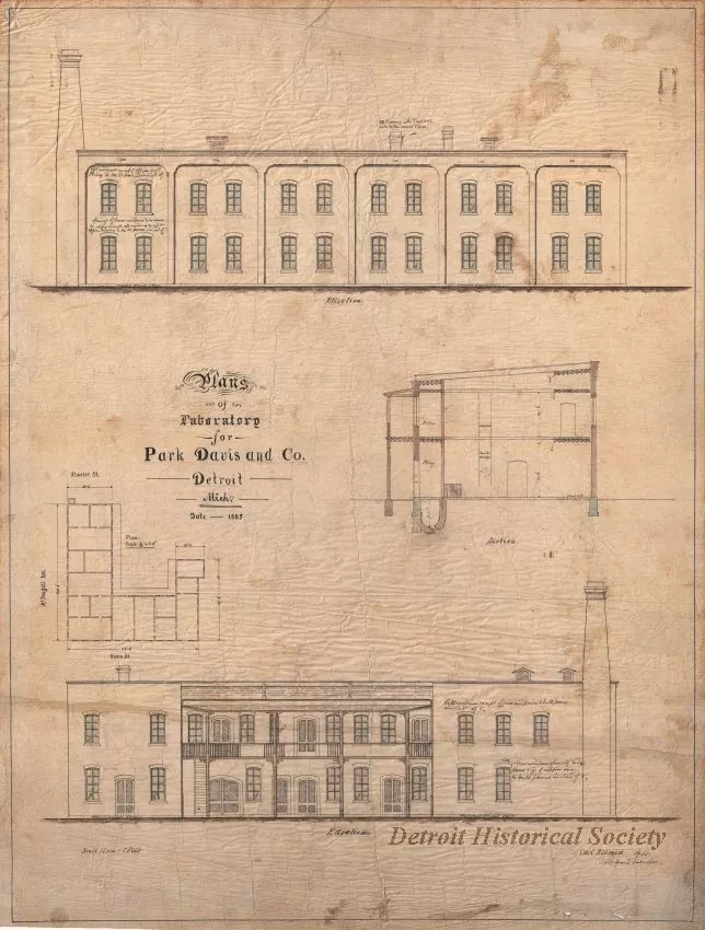 Drawing, Architectural - Plans of Laboratory for Park Davis and Co., Detroit, Mich.