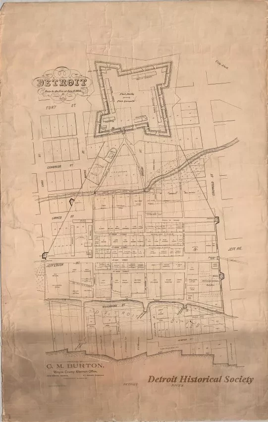 Map - Detroit Prior to the Fire of June 11, 1805