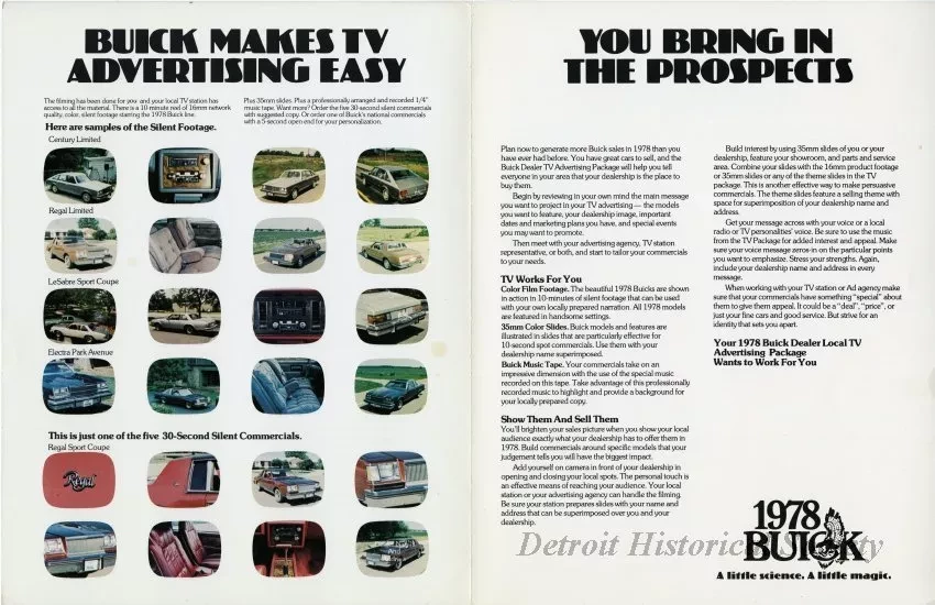 Brochure - 1978 Local Buick Dealer Television Package