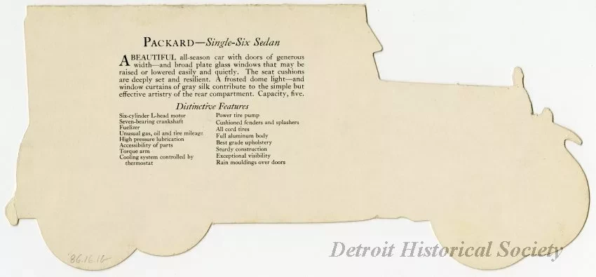 Model, Product - Packard - Single-Six Sedan