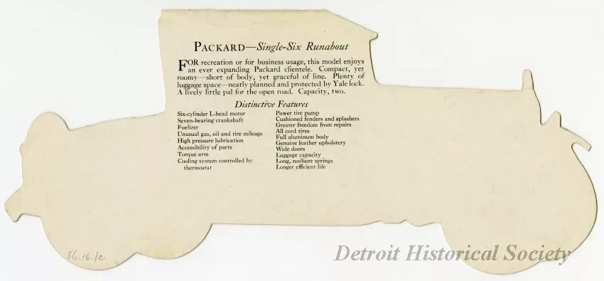 Model, Product - Packard - Single-Six Runabout