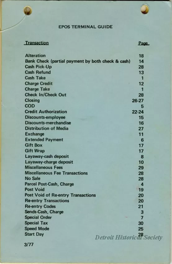 Manual, Employee - EPOS Terminal Guide