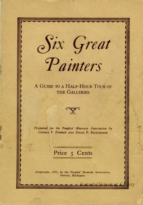 Guidebook - Six Great Painters, a Guide to a Half-Hour Tour of the Galleries