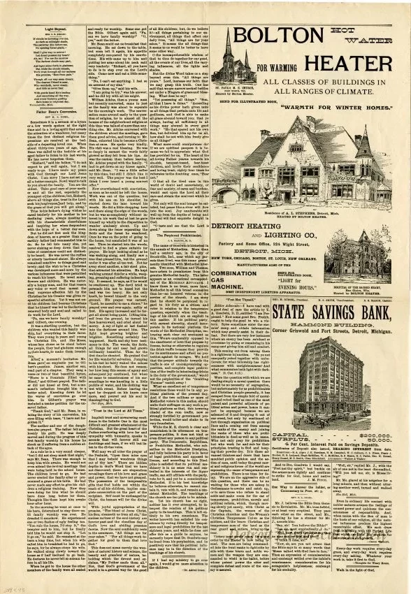 Newspaper - Michigan Christian Advocate,
Thanksgiving Supplement