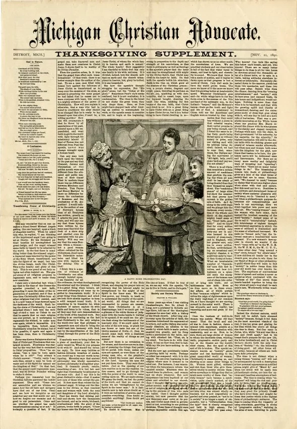 Newspaper - Michigan Christian Advocate,
Thanksgiving Supplement