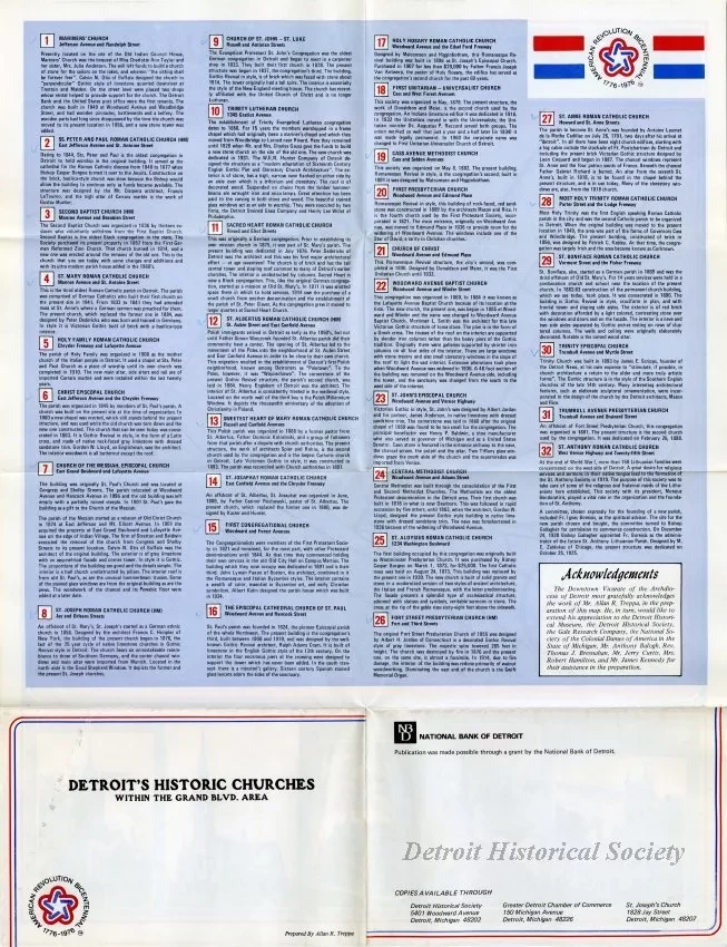 Map - Detroit's Historic Churches within the Grand Blvd. Area