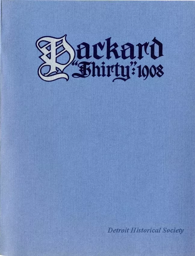 Catalog - Packard "Thirty": 1908