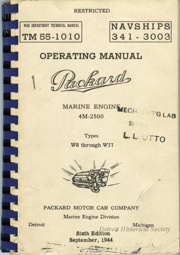 Manual - Operating Manual Packard Marine Engine 4M-2500, Sixth Edition