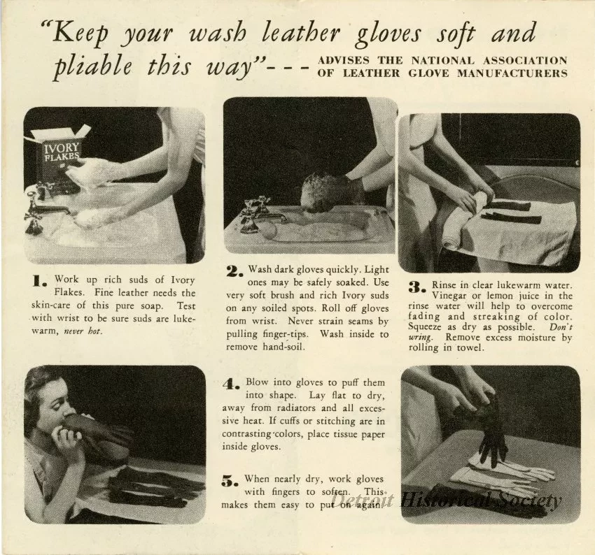 Pamphlet, Instruction - How To Wash Your Gloves