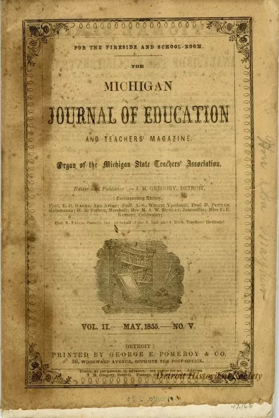Magazine - The Michigan Journal of Education and Teachers' Magazine, Vol. II, No. V, May 1855