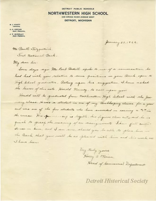 Letter, Recommendation