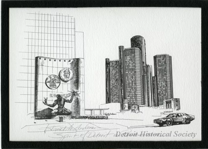 Print - Spirit of Detroit in Renaissance