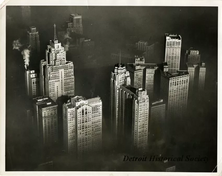 Print, Photographic - Down Town Detroit Enveloped in Fog