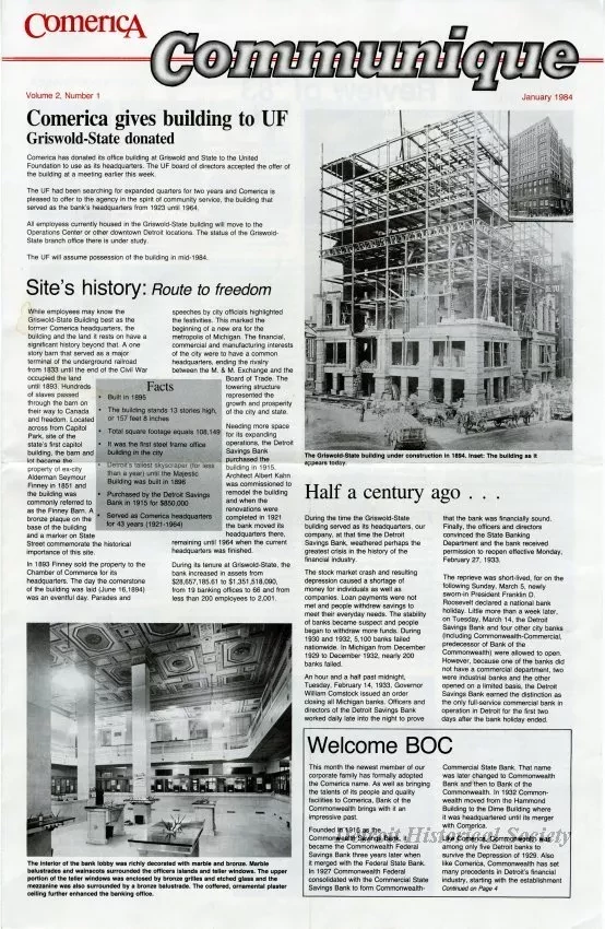 Newsletter - Comerica Communique, Vol. 2, No. 1